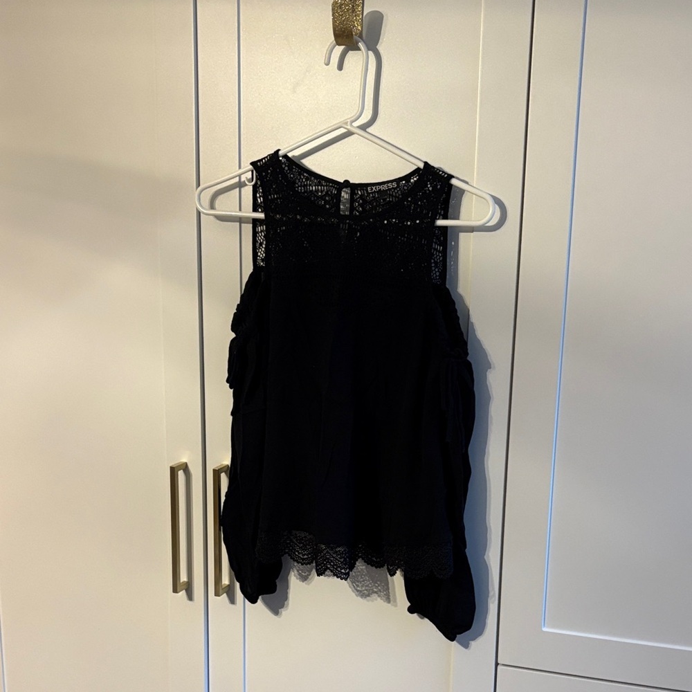 Express Y2K off the shoulder lace top